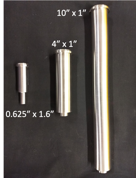 Figure 2. LHP evaporators of various sizes that were fabricated with 3D printing