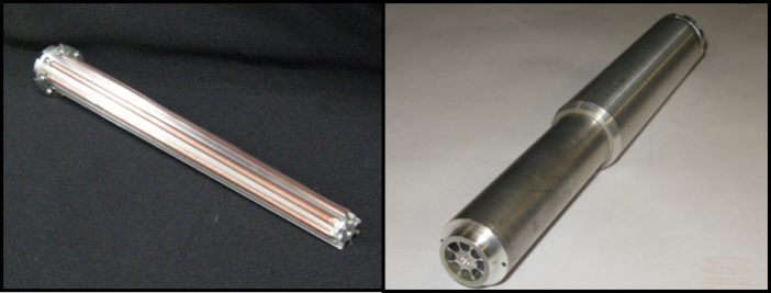 Figure 6.  Rotating HiK™ Shaft with embedded, freeze-tolerant copper-water heat pipes.