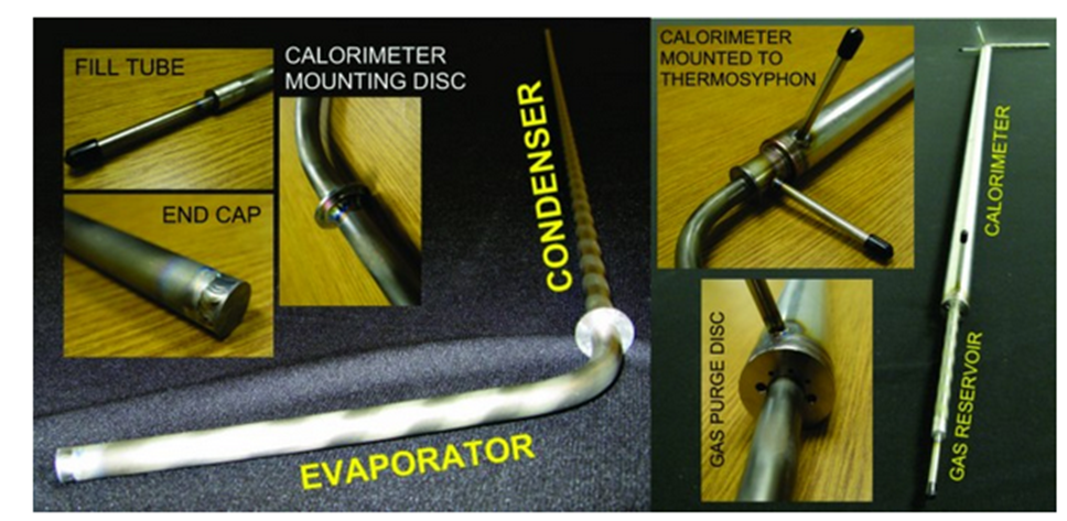 Titanium/water thermosyphon with a 2 m long condenser, fabricated by ACT for a Lunar Radiator.