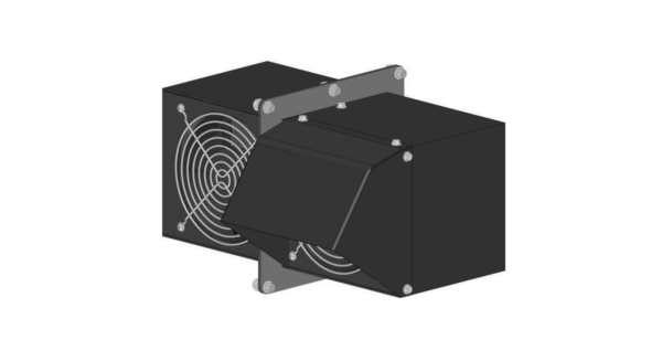 ACT-HPC-15 heat pipe cooler installed horizontally with optional rain hood for enhanced protection