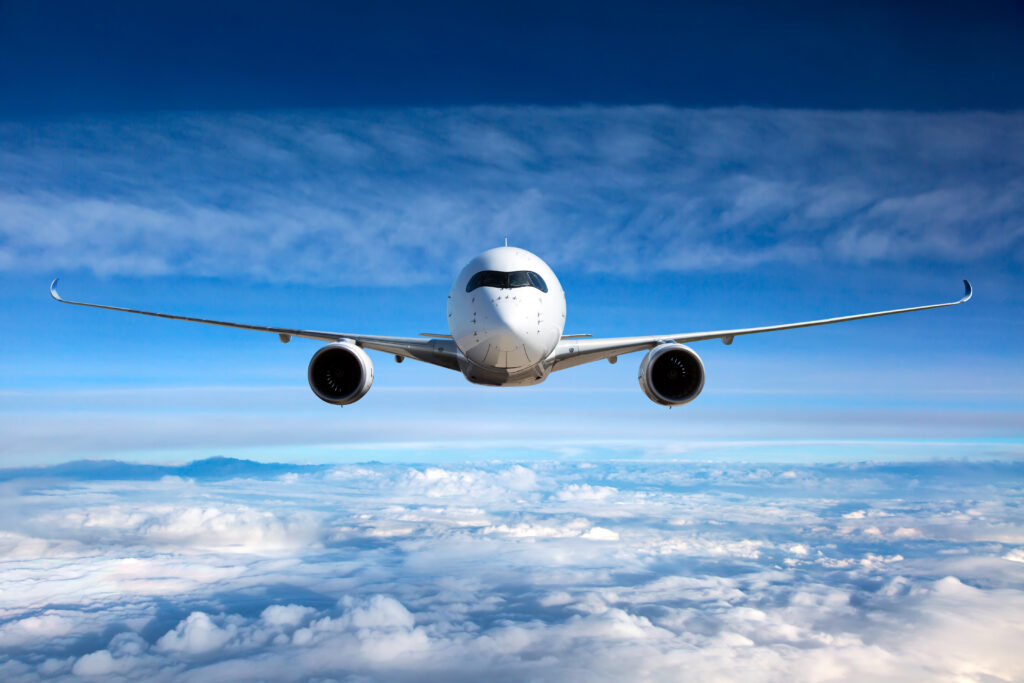 Passenger plane at altitude