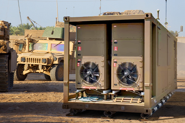 Photo of Environmental Control Units in a military setting